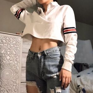 Brandy Melville Cropped Striped Polo